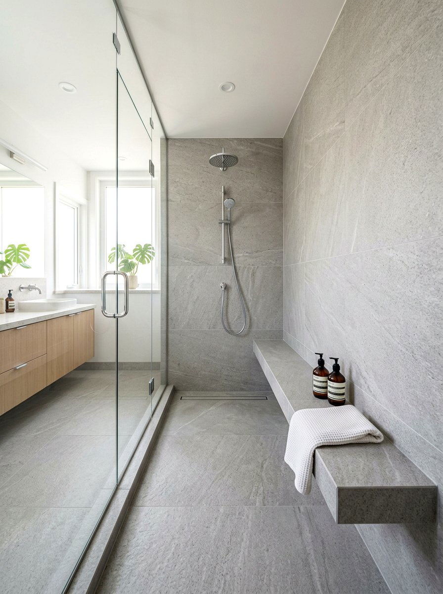 Narrow Walk In Bench - 30 shower bench styling ideas