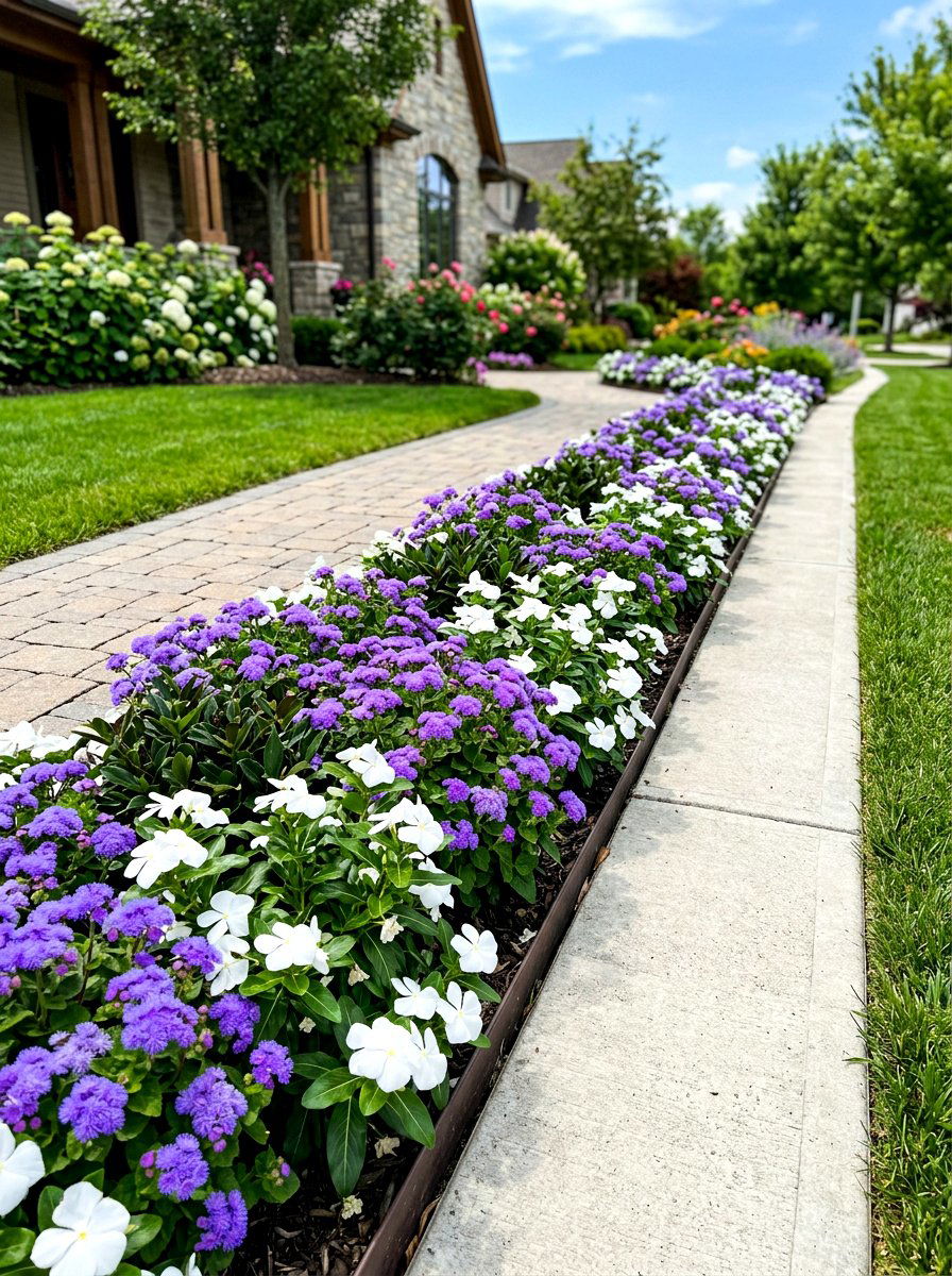 Narrow Walkway Flower Border - 30 summer annual border ideas