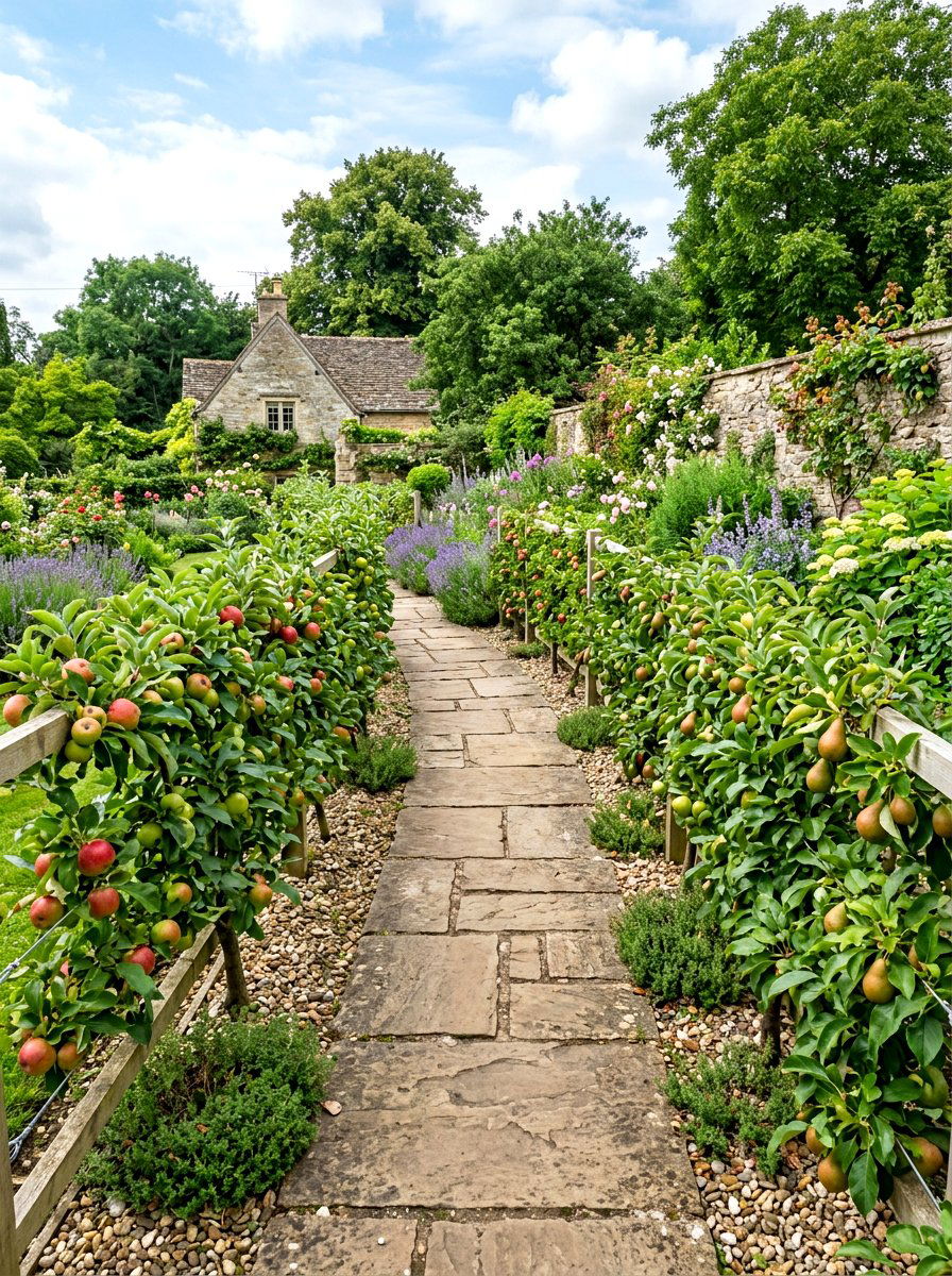 Narrow Walkway Fruit Tree - 30 espalier fruit tree wall ideas
