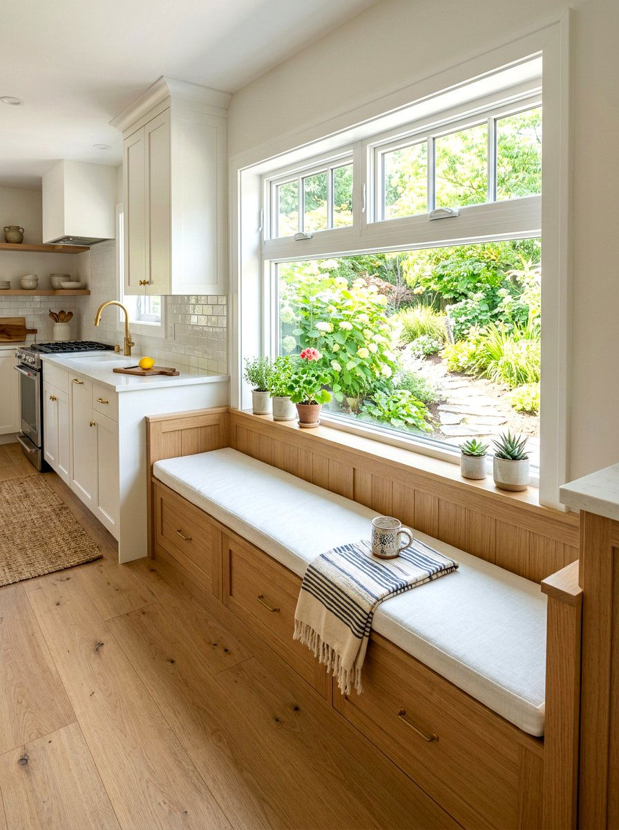 Narrow Window Seat - 30 cozy kitchen window seat ideas