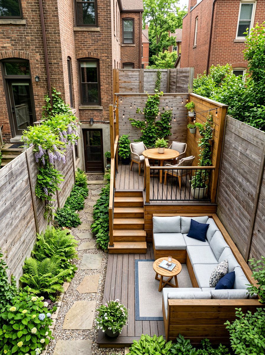 Narrow Yard Layout - 30 two level deck ideas