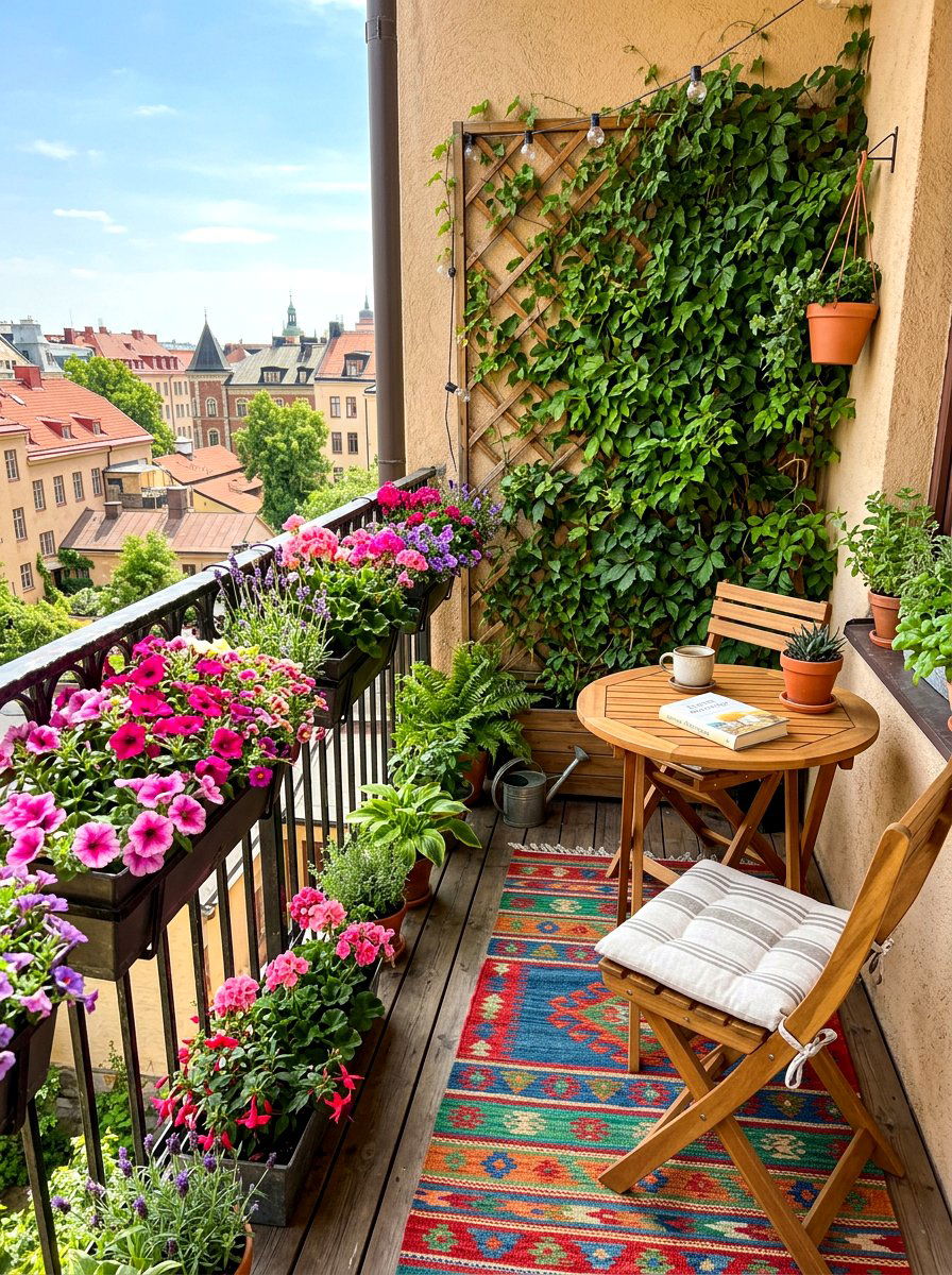 Narrow balcony garden setup - 30 narrow room decorating ideas