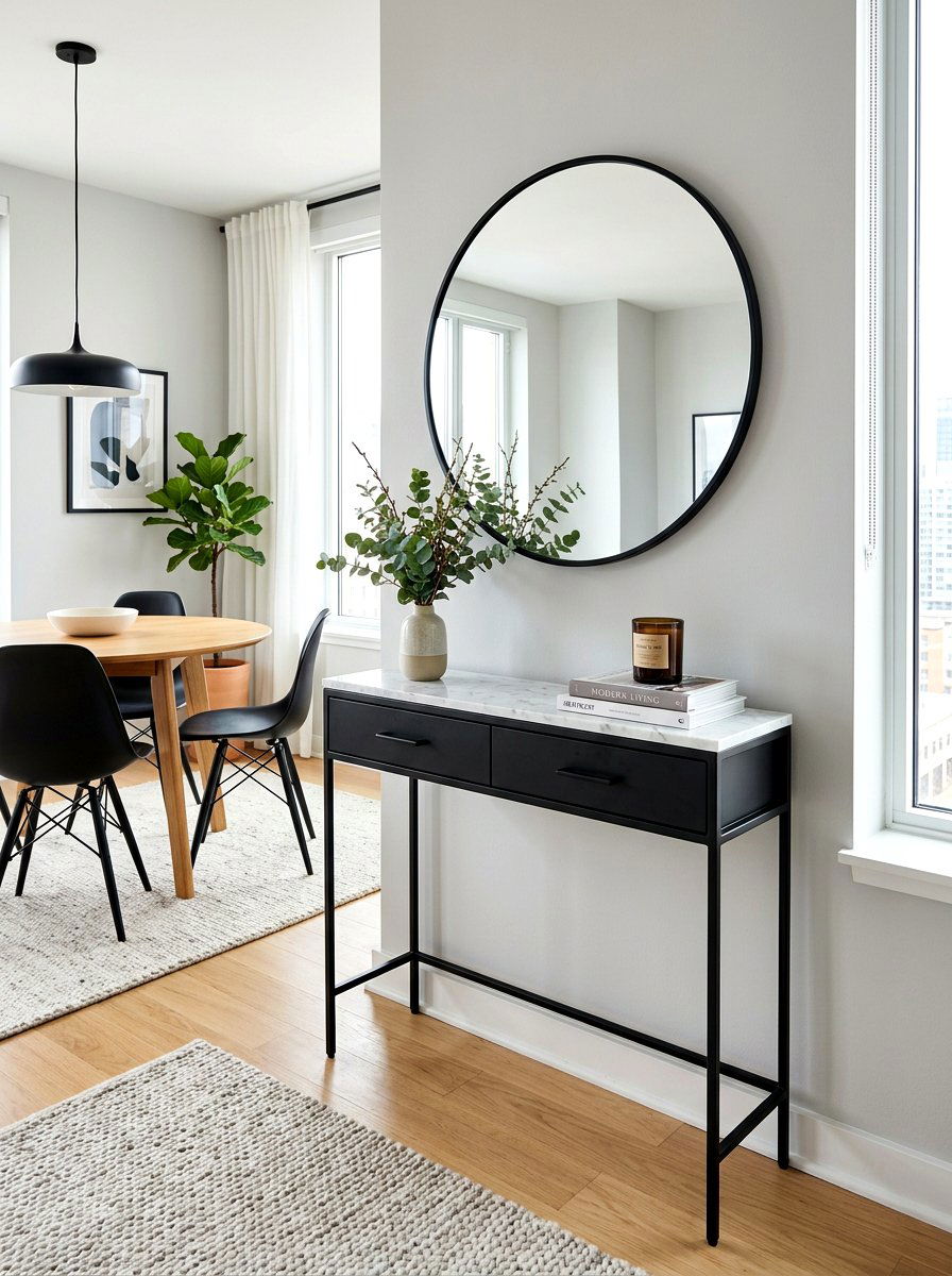Narrow console table - 30 dining room storage ideas