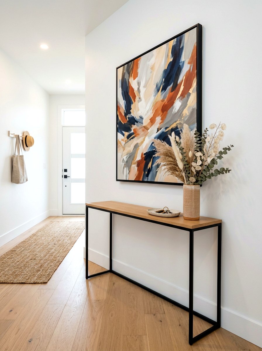 Narrow console table - 30 rental entryway ideas