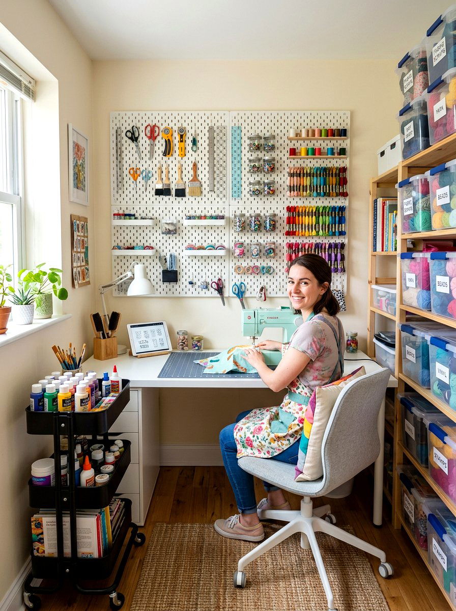 Narrow craft room station - 30 narrow room decorating ideas