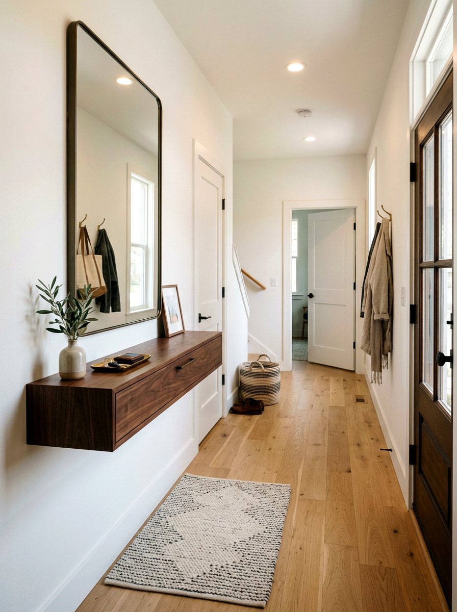 Narrow foyer floating drawer - 30 floating drawer ideas