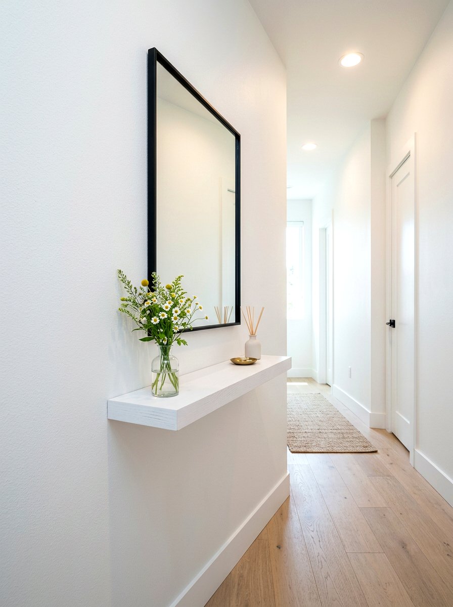 Narrow hall shelf - 30 drop zone shelf ideas
