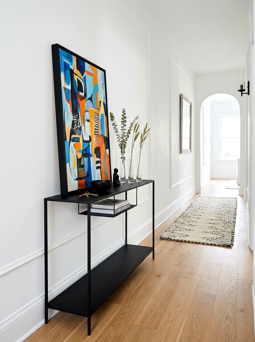 Narrow hallway console table - 30 hallway console styling ideas