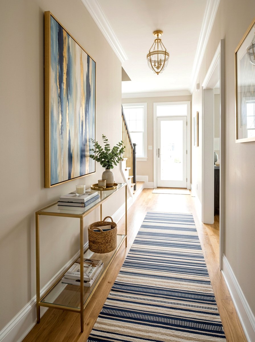 Narrow hallway console table - 30 entryway makeover ideas