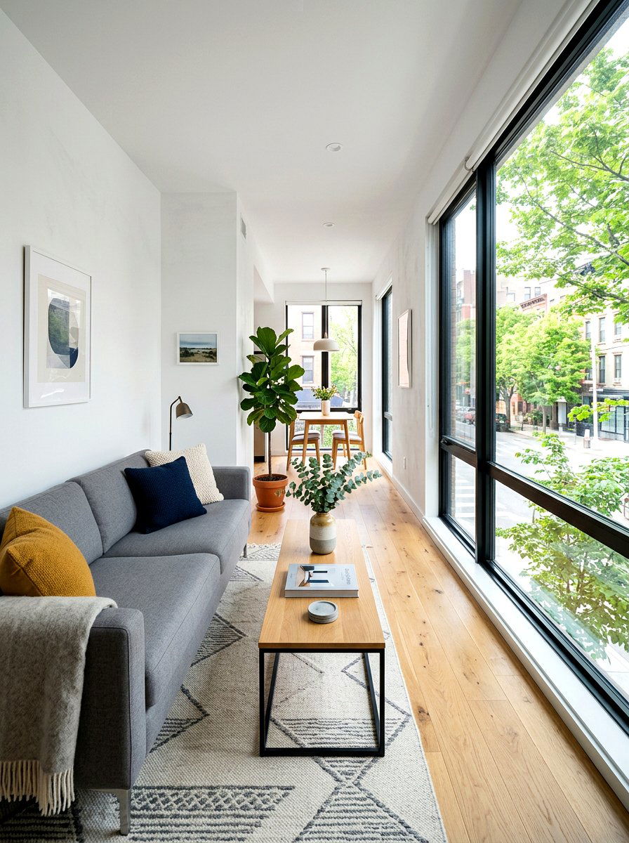 Narrow living room layout - 30 long living room ideas