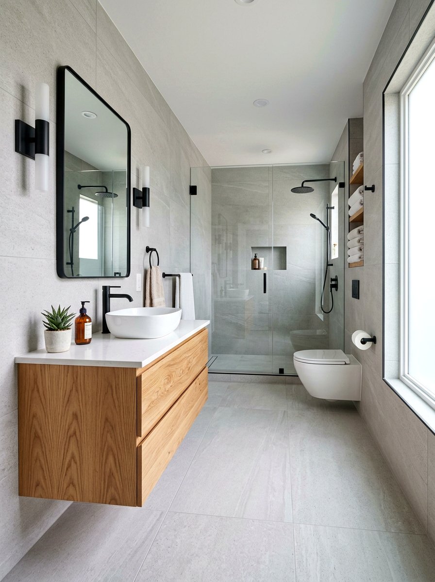 Narrow primary bathroom remodel - 30 narrow room decorating ideas