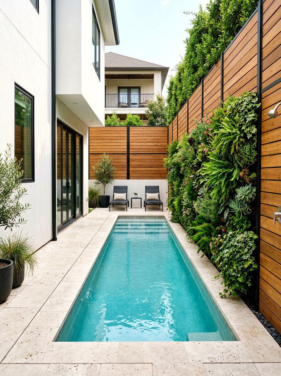 Narrow side yard pool - 30 plunge pool backyard ideas aesthetic