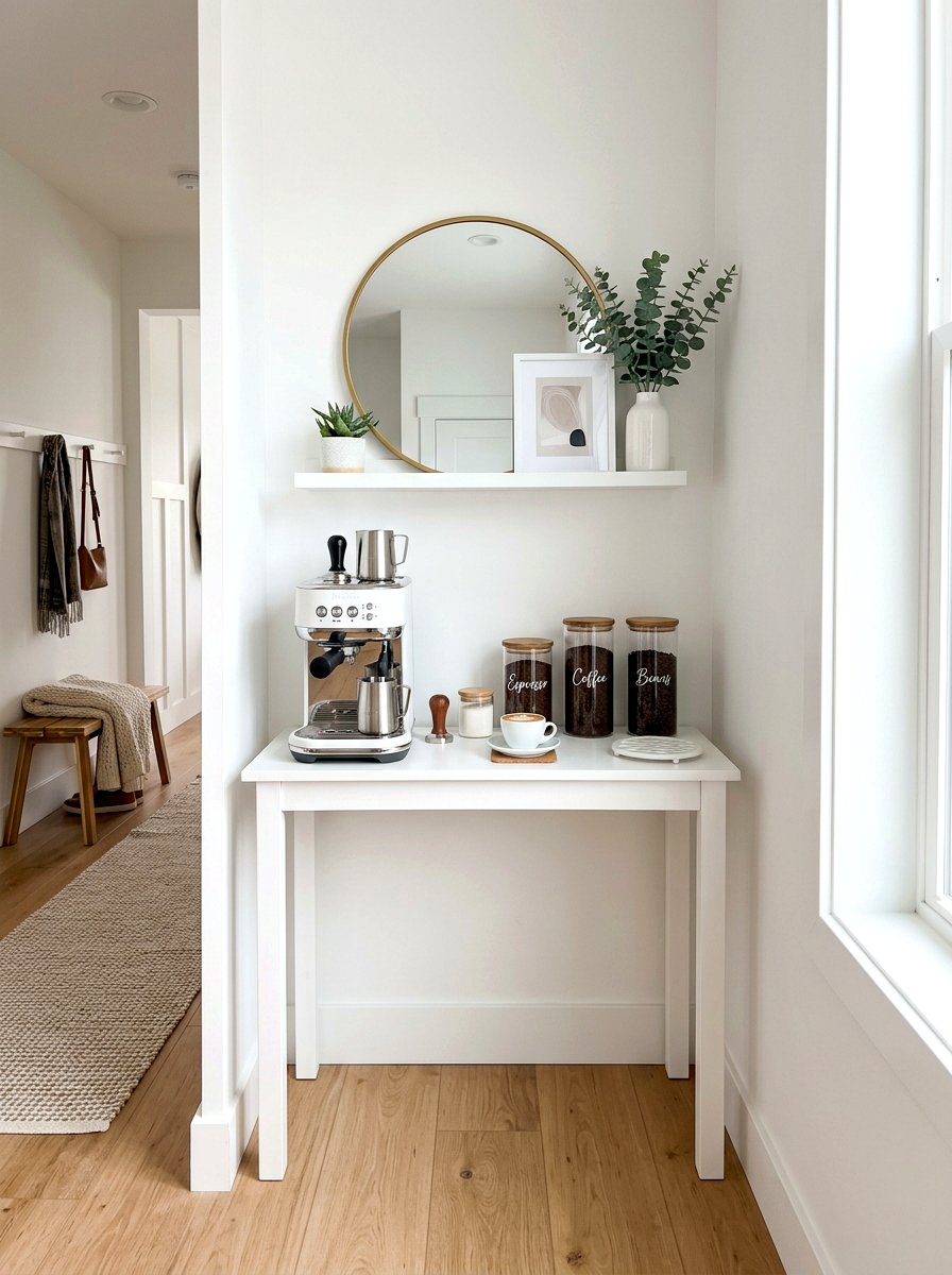 Narrow space coffee station - 30 coffee station ideas