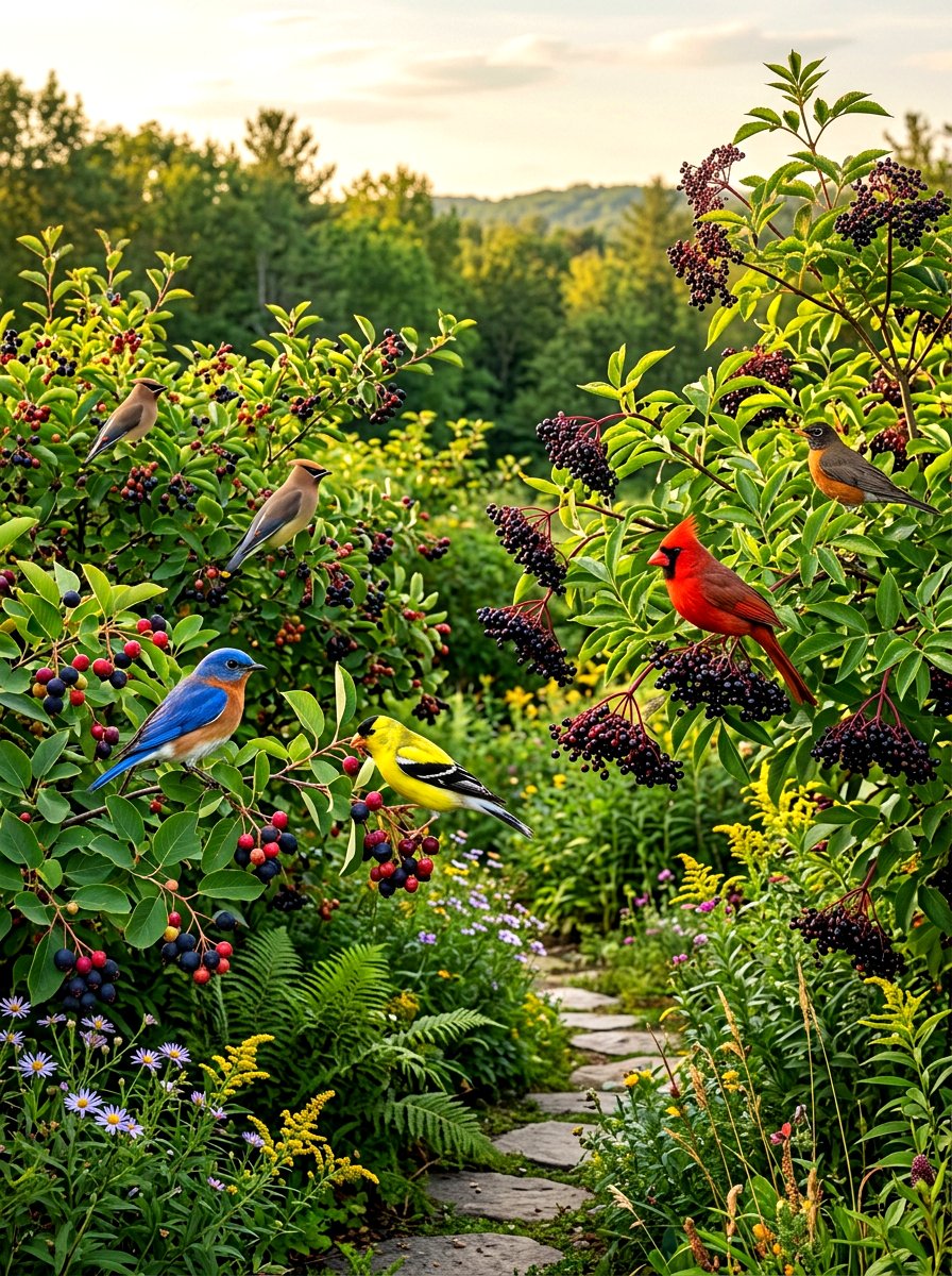 Native Berry Bushes - 30 bird friendly backyard ideas
