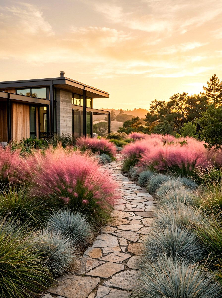 Native Grass Landscaping - 30 modern backyard ideas