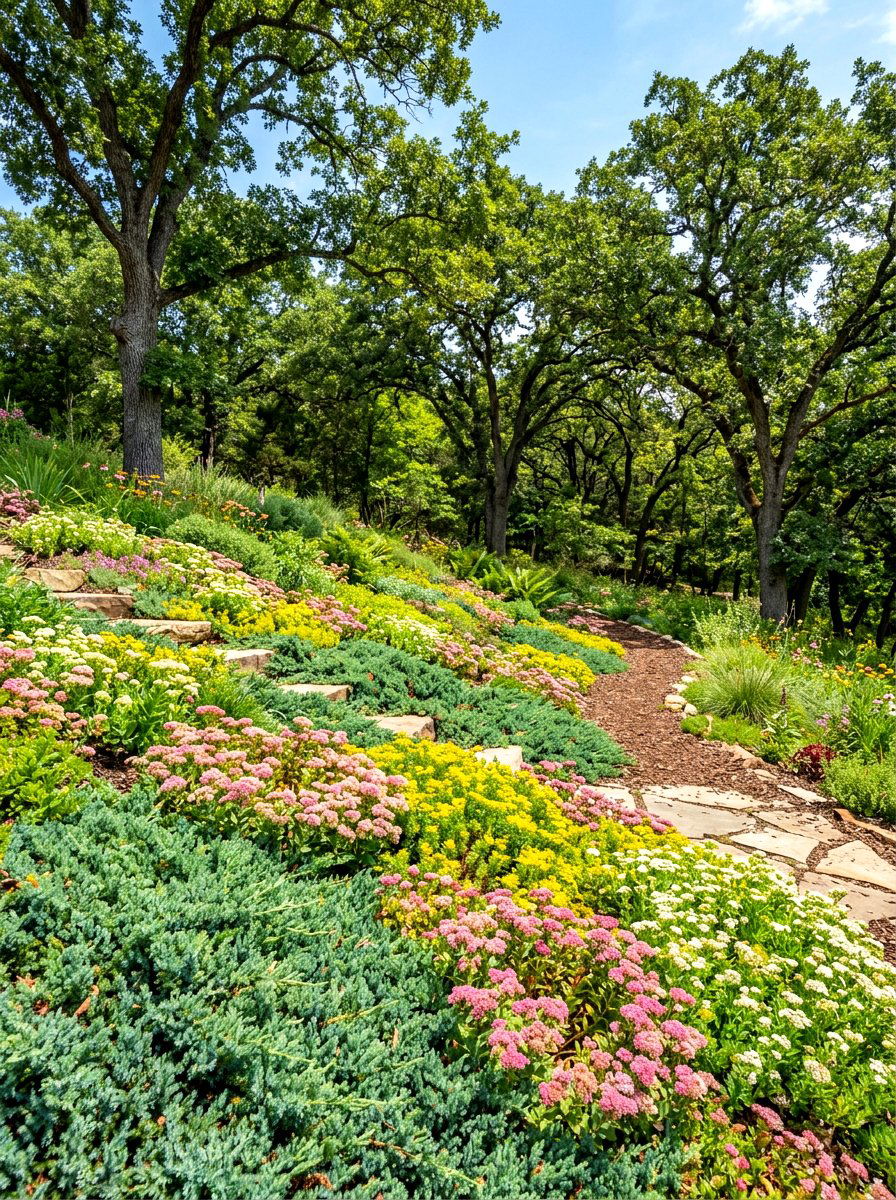 Native Groundcover Slope - 30 hillside landscaping ideas