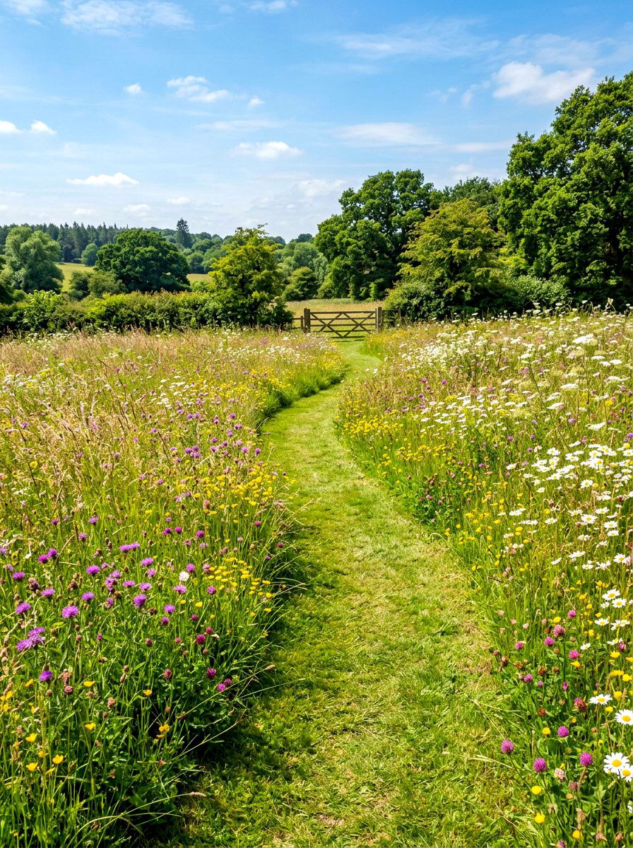 Native Meadow Path - 30 rewilded backyard ideas