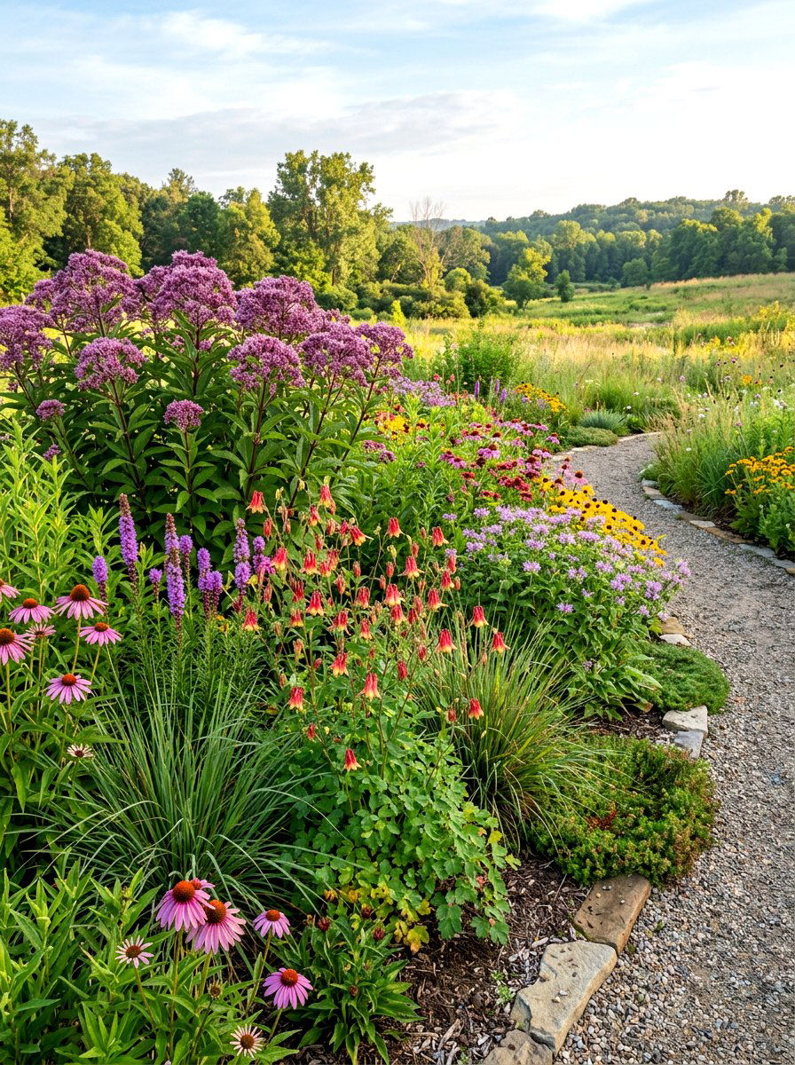 Native Perennial Border - 30 perennial border ideas
