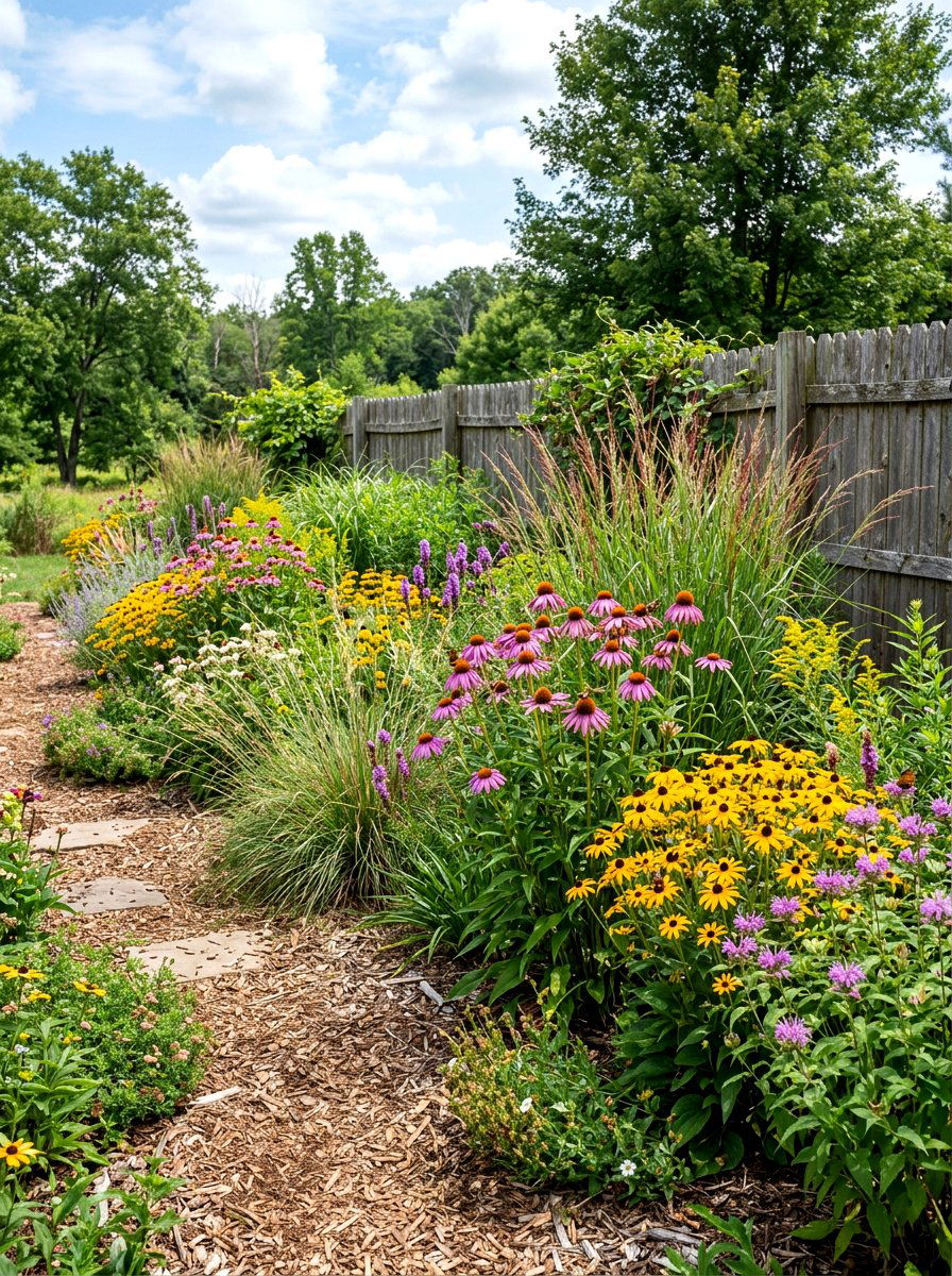 Native Plant Border - 30 bee friendly garden ideas