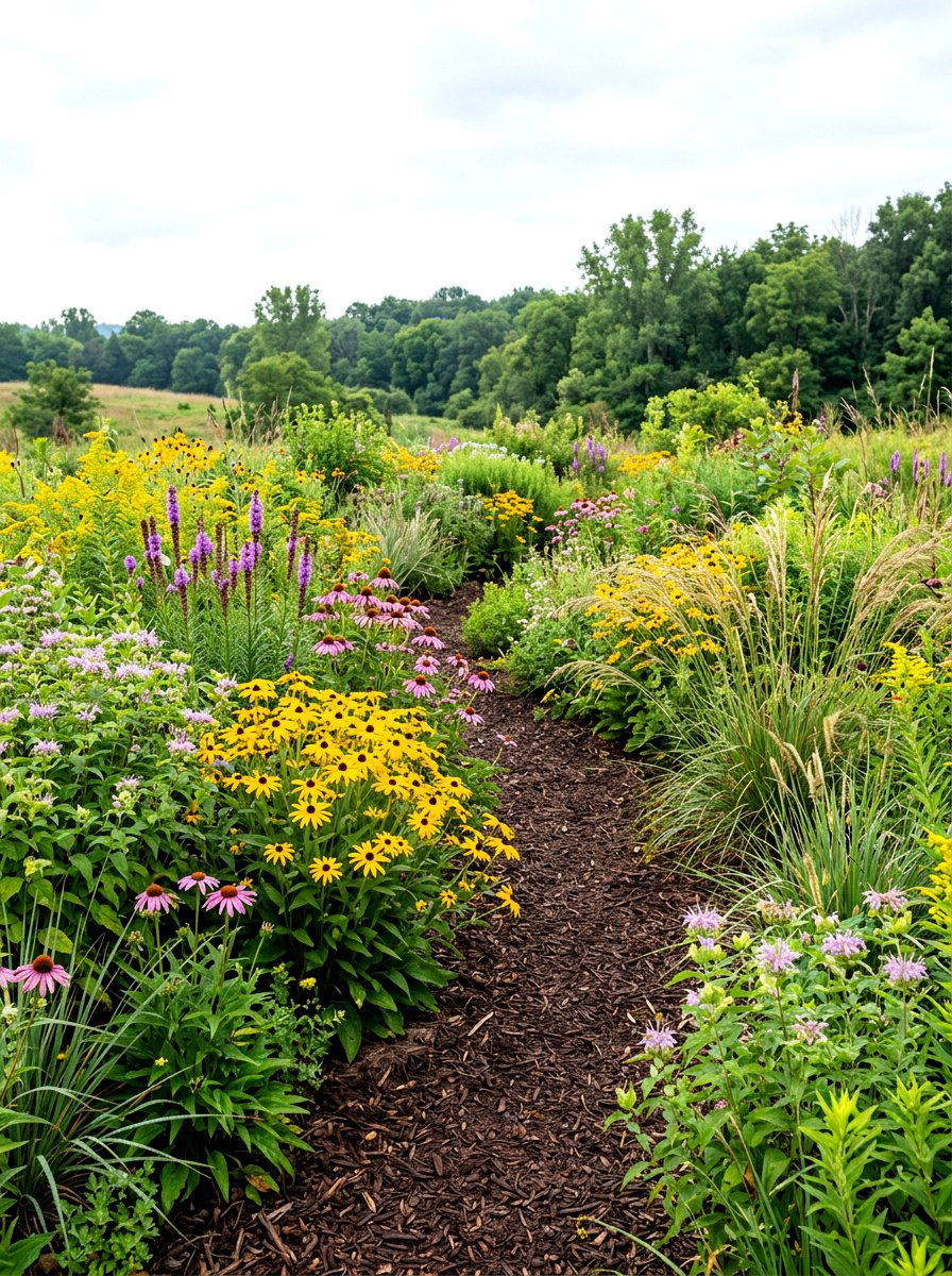 Native Plant Border Garden - 30 front yard border ideas
