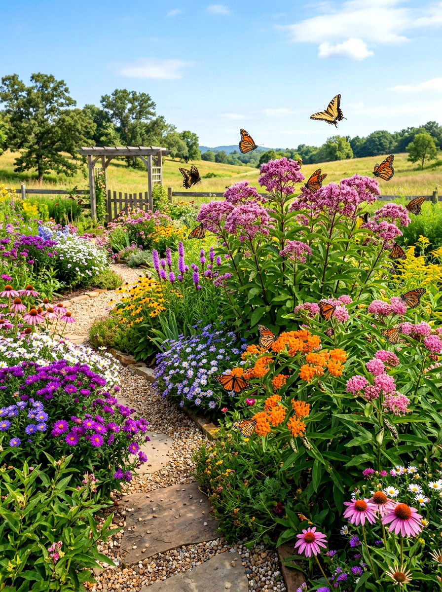Native Plant Butterfly Garden - 30 corner lot landscaping ideas