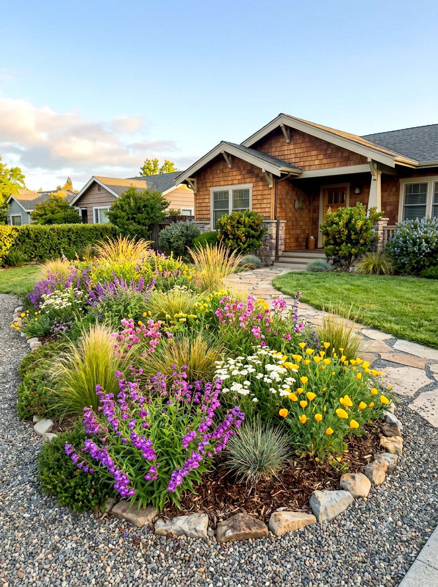 Native Plant Front Yard Island - 30 front yard island bed ideas