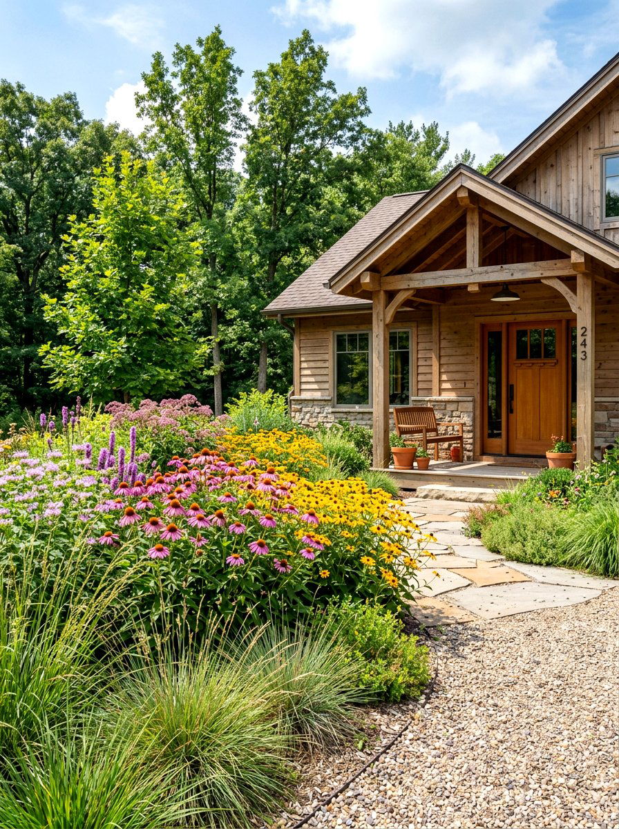 Native Plant Layered Garden - 30 layered front yard landscaping ideas