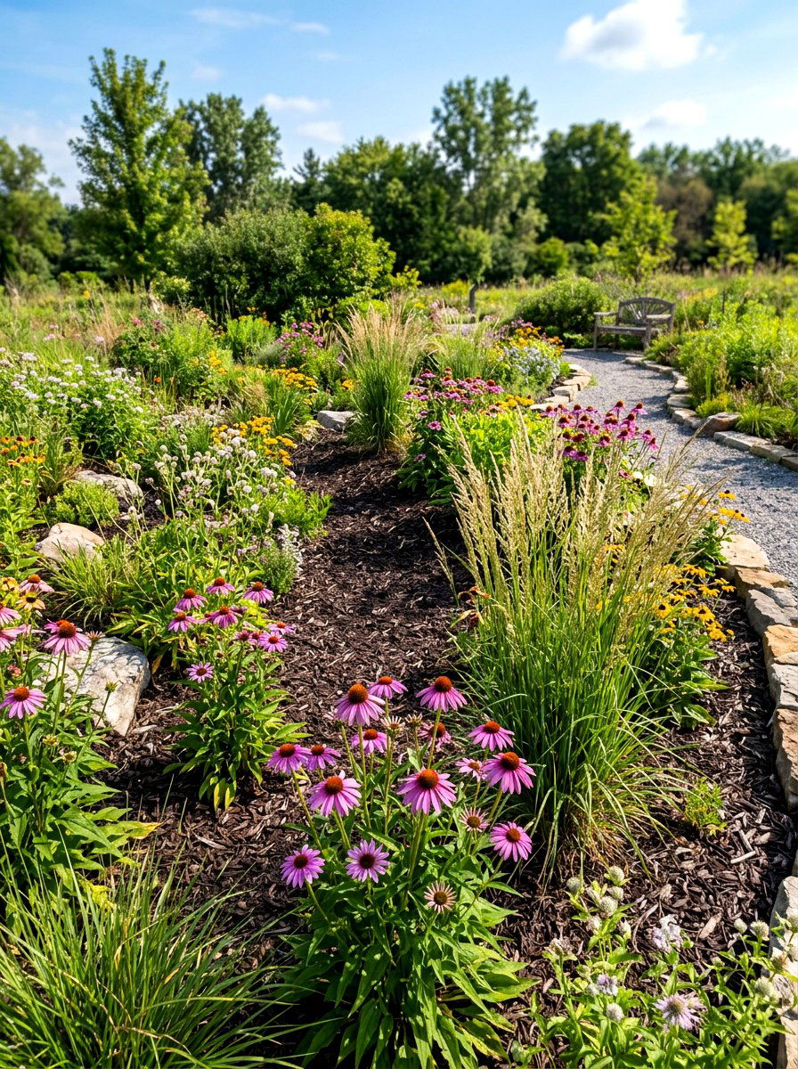 Native Plant Rain Garden - 30 rainwater garden ideas