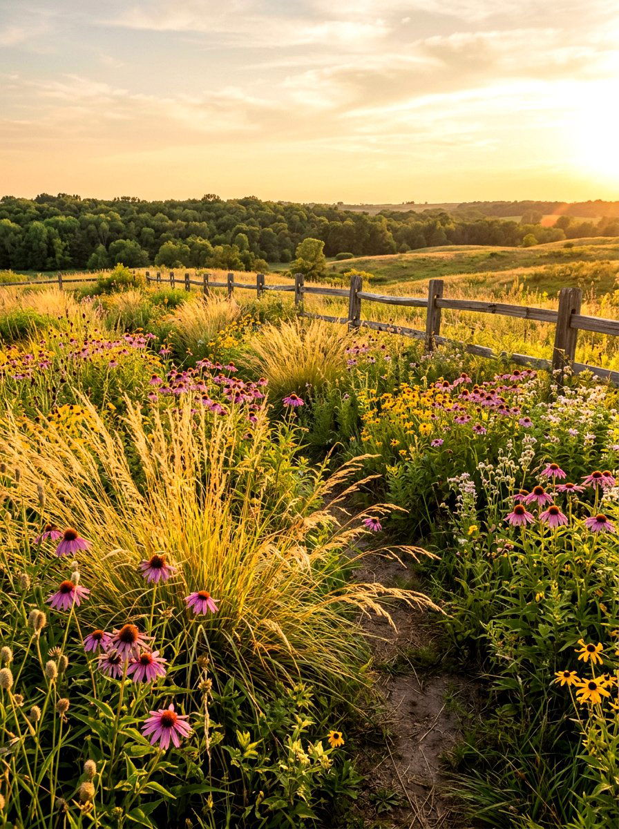 Native Prairie Garden - 30 flower field backyard ideas