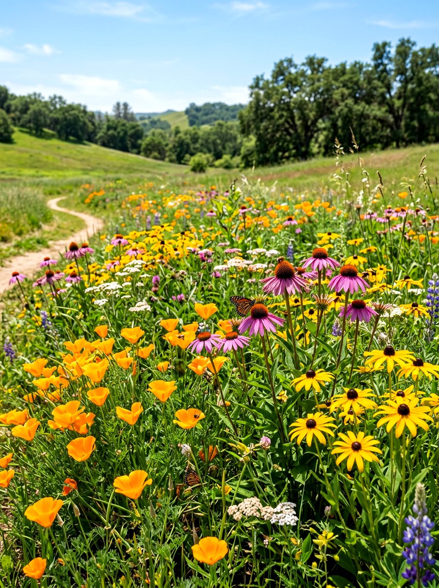 Native Wildflower Bed - 30 small front yard ideas