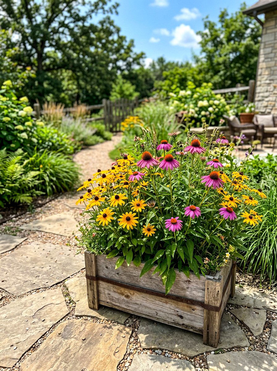 Native Wildflower Container - 30 pollinator patio ideas