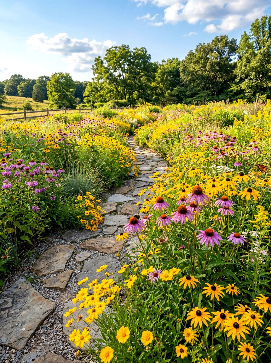 Native Wildflower Garden - 30 pollinator garden ideas