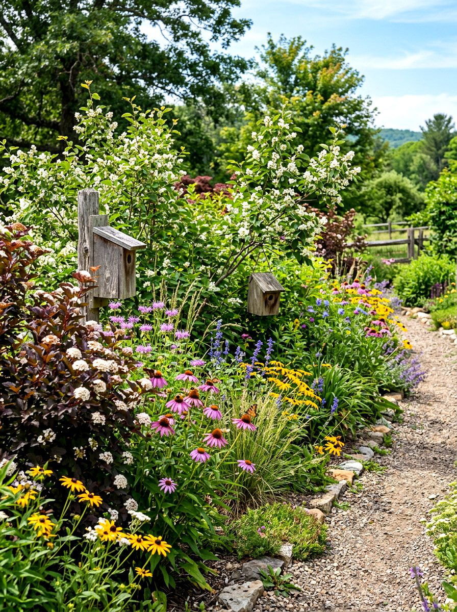 Native Wildflower Hedge - 30 house front hedge ideas