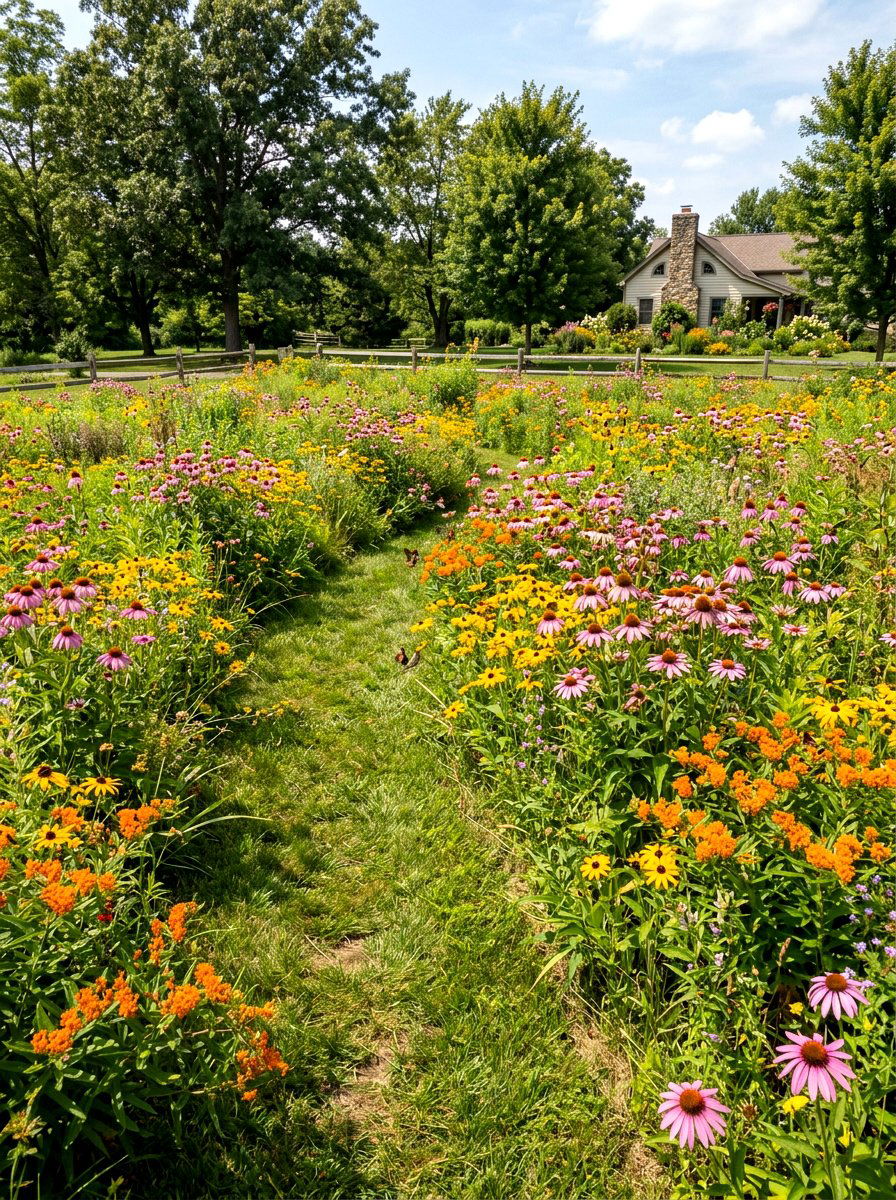 Native Wildflower Meadow - 30 pollinator paradise backyard ideas