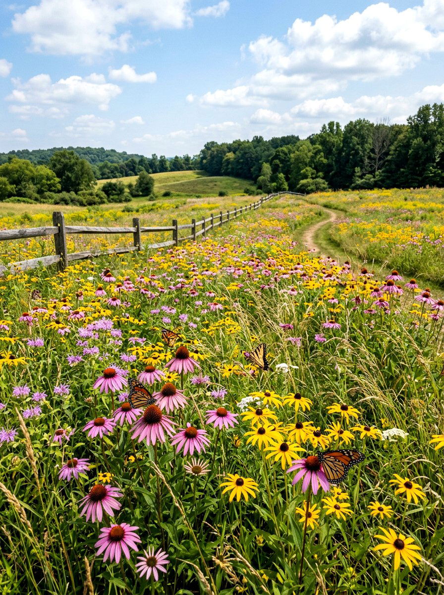 Native Wildflower Meadow - 30 rewilded backyard ideas