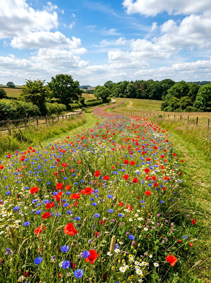 Native Wildflower Strip - 30 small flower bed ideas