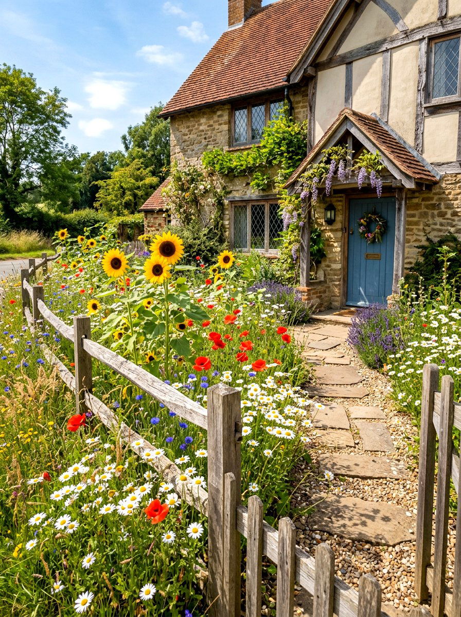 Native Wildflowers - 30 house entrance landscaping ideas