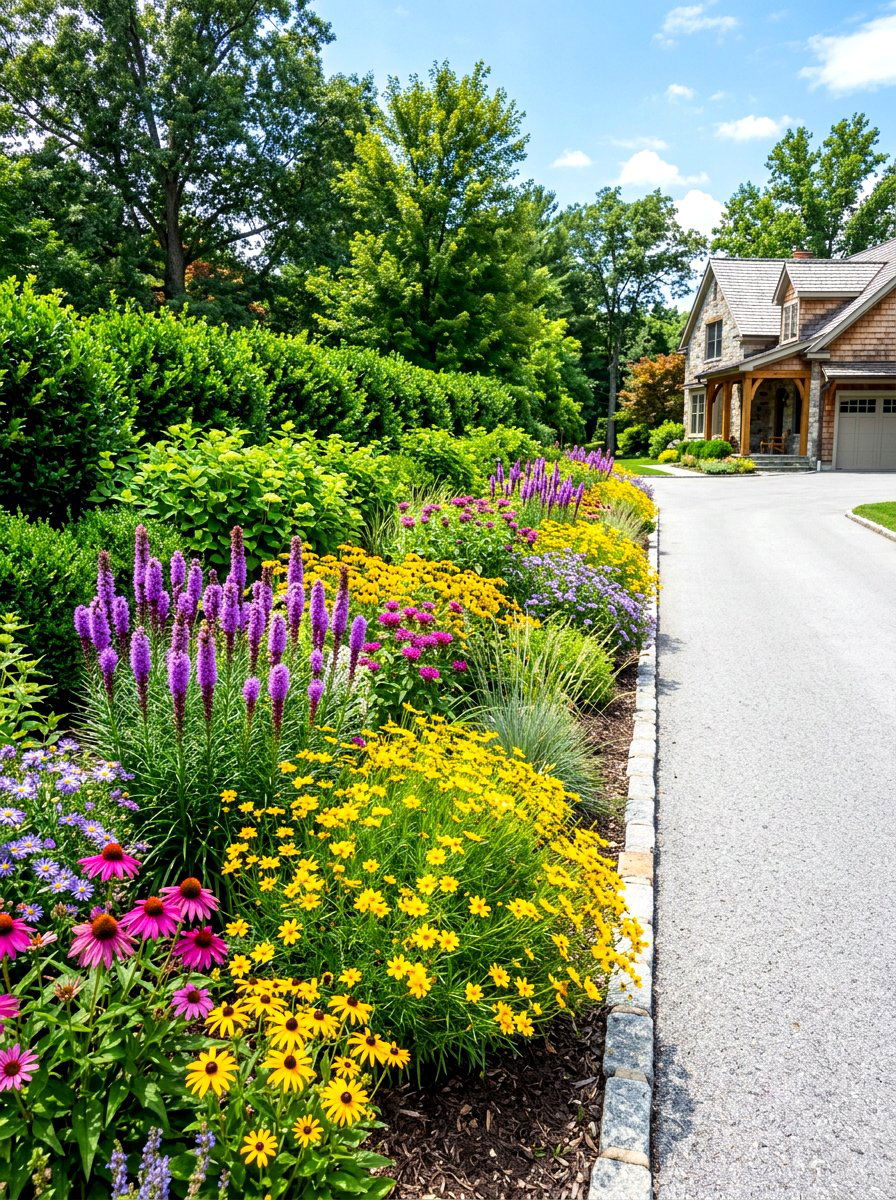 Native perennial borderBorder - 30 native plant front yard ideas