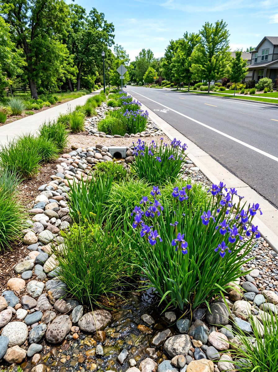 Native plant bioswale - 30 native plant front yard ideas