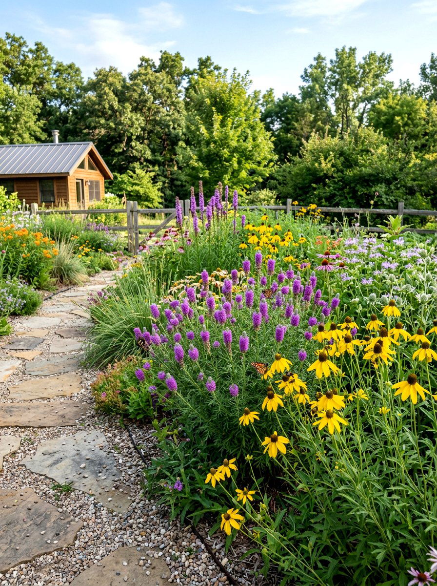 Native plant border - 30 backyard border planting ideas