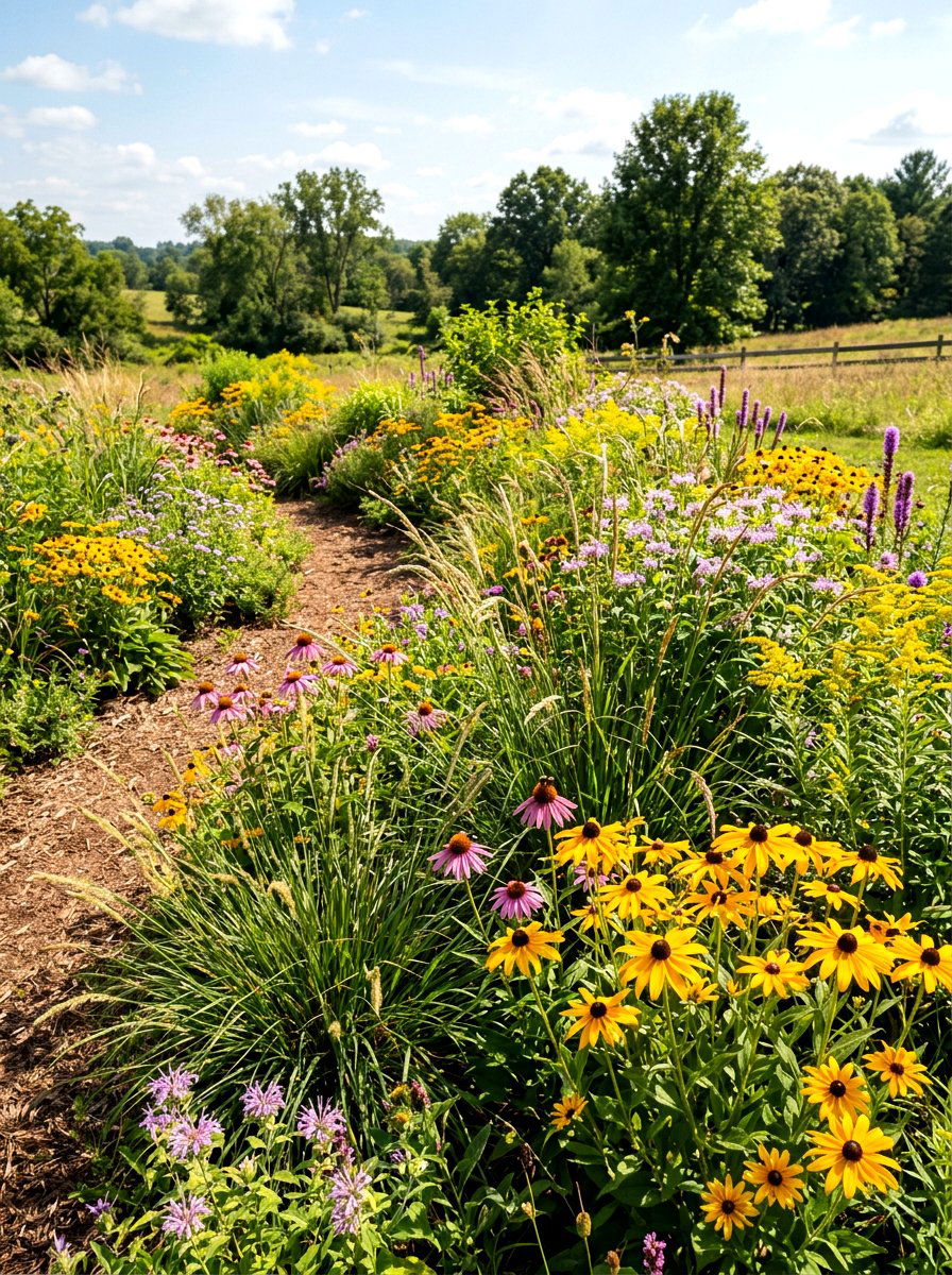 Native plant garden bed - 30 flower bed layout ideas