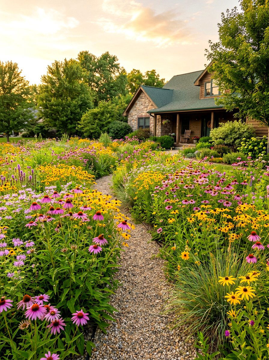Native wildflower meadow - 30 native plant front yard ideas