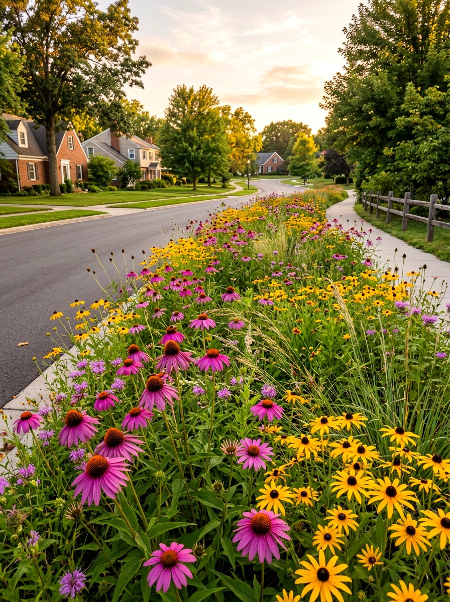 Native wildflower planting - 30 curb strip planting ideas