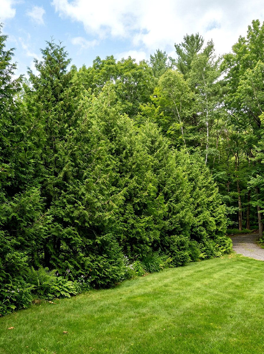 Natural Arborvitae Line - 30 arborvitae privacy ideas