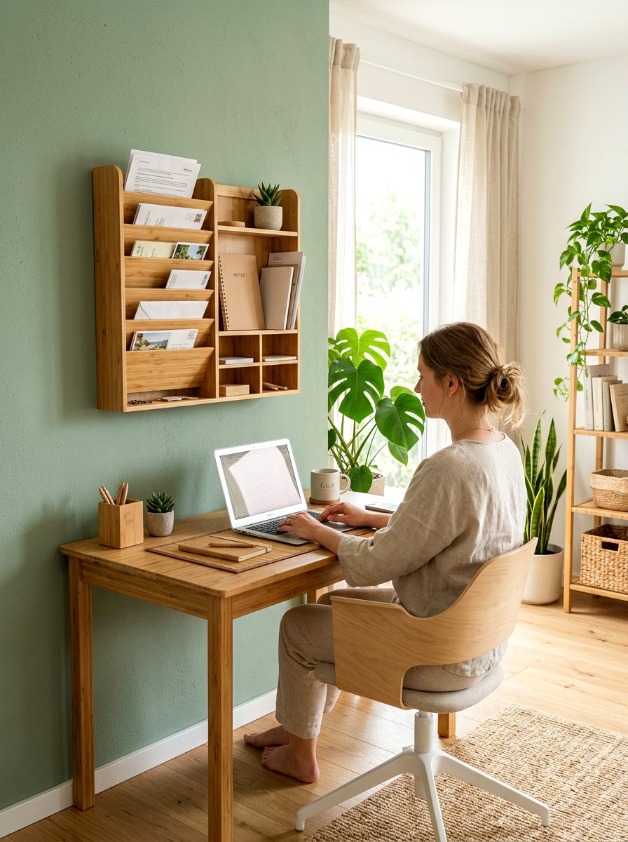 Natural Bamboo Wall Sorter - 30 paper file wall ideas