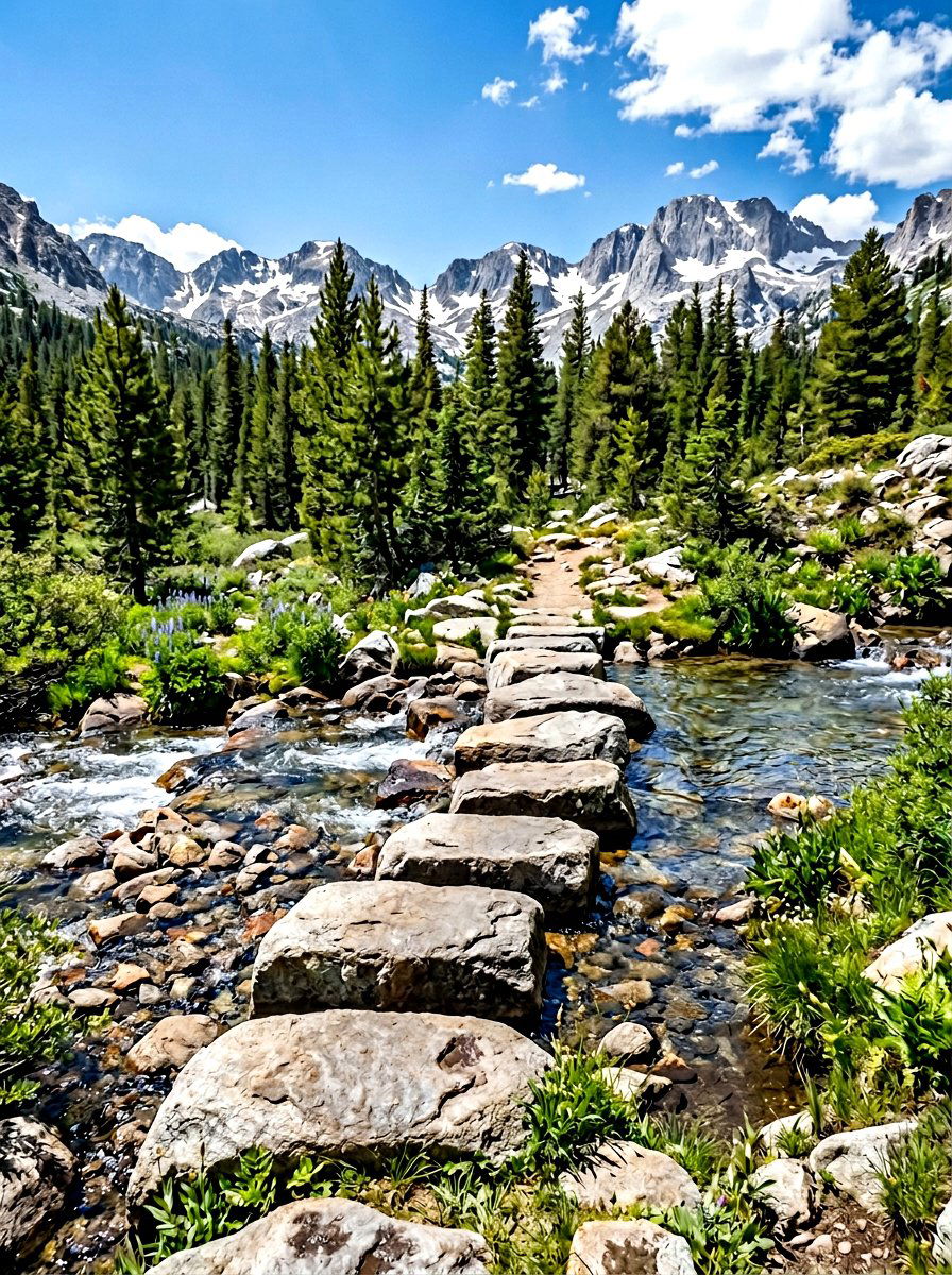 Natural Boulder Crossing - 30 pond bridge ideas