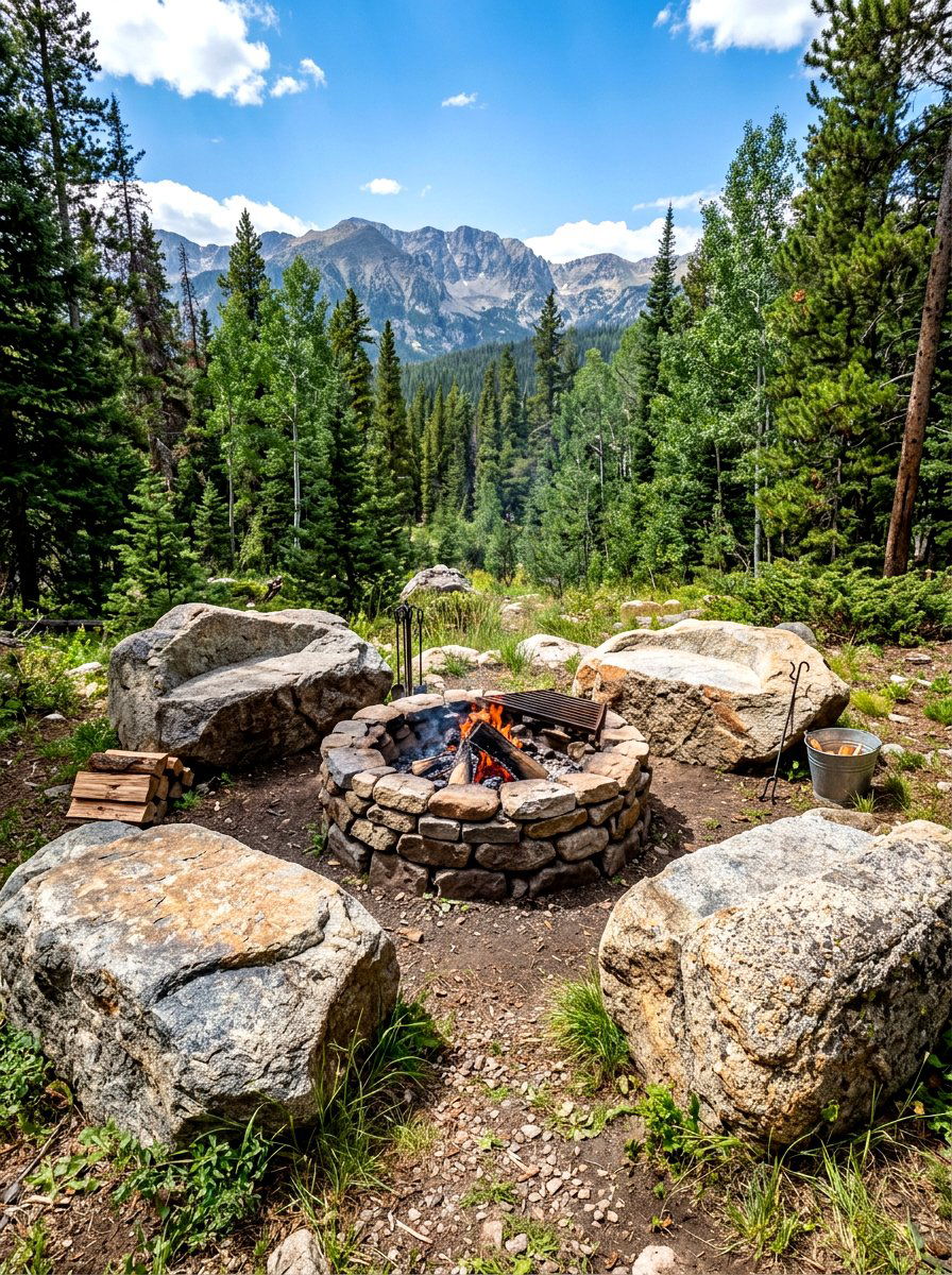 Natural Boulder Fire Pit Area - 30 fire pit seating ideas