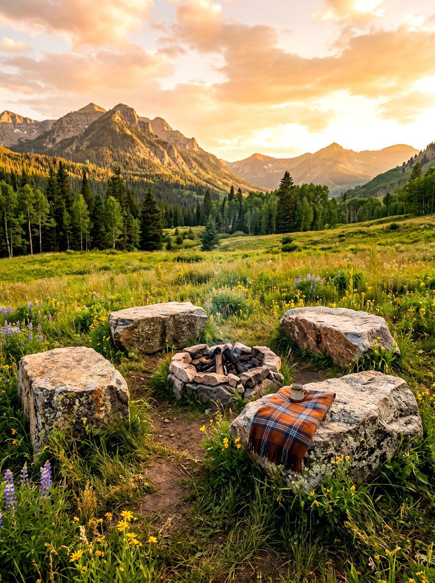 Natural Boulder Seating - 30 backyard seating circle ideas