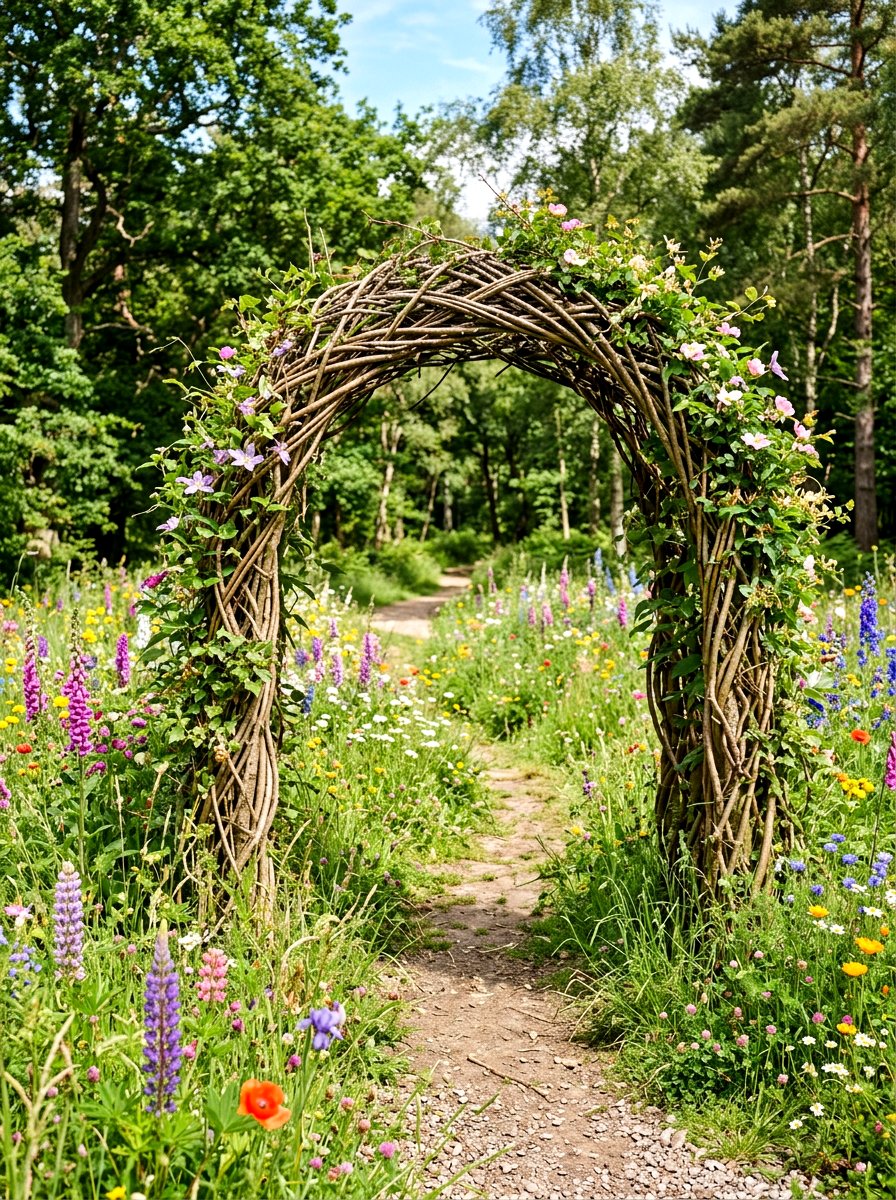 Natural Branch Arbor - 30 front arbor ideas