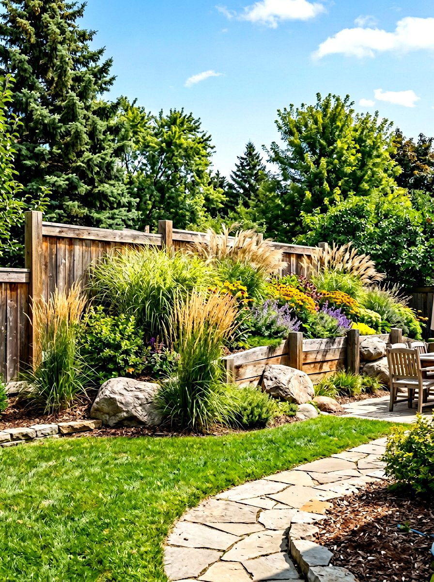 Natural Cedar Berm - 30 mulch landscaping ideas